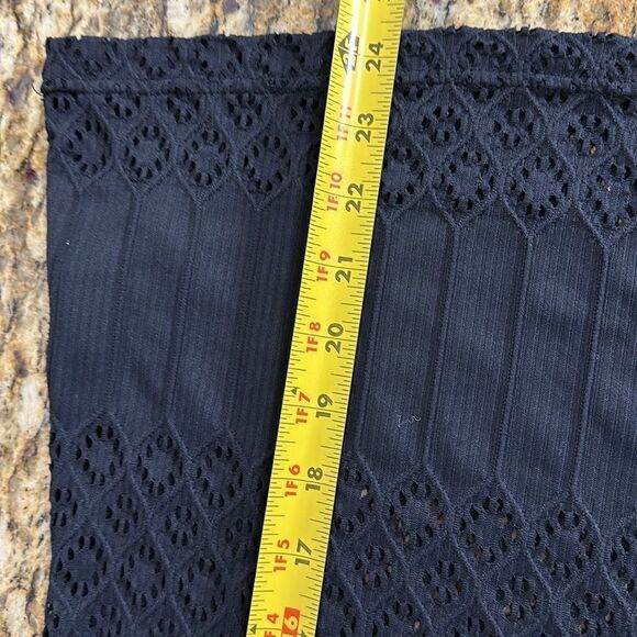 Anne Fontaine Cassandra Black Square Neck Lazer Cut Tank Top Size 14 - Picture 7 of 7